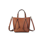 Minimalist Vegetable Tanned Leather Tote Bag tan front view