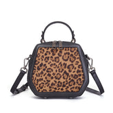 Compact Vegetable Tanned Leather Handbag gray front view