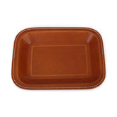 Vintage Vegetable Tanned Leather Leather Tray brown front view