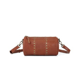 Niche Vegetable Tanned Leather Crossbody Bag tan front view