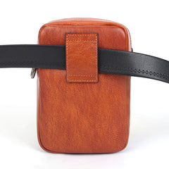 Phone Vegetable Tanned Leather Crossbody Bag tan detail view