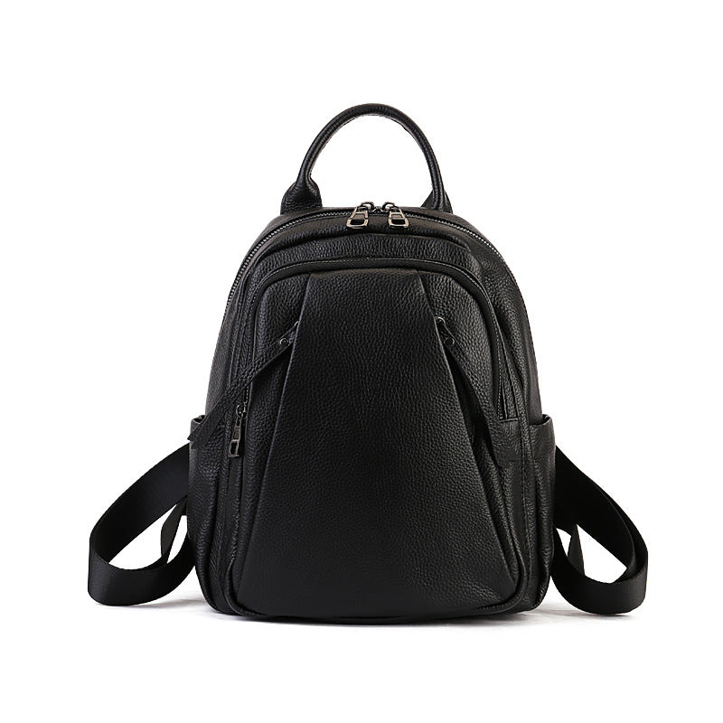 Multi Vegetable Tanned Leather Backpack green front view