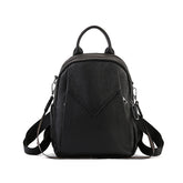 Schoolbag Vegetable Tanned Leather Backpack green front view