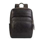 Casual Vegetable Tanned Leather Laptop Backpack brown front view