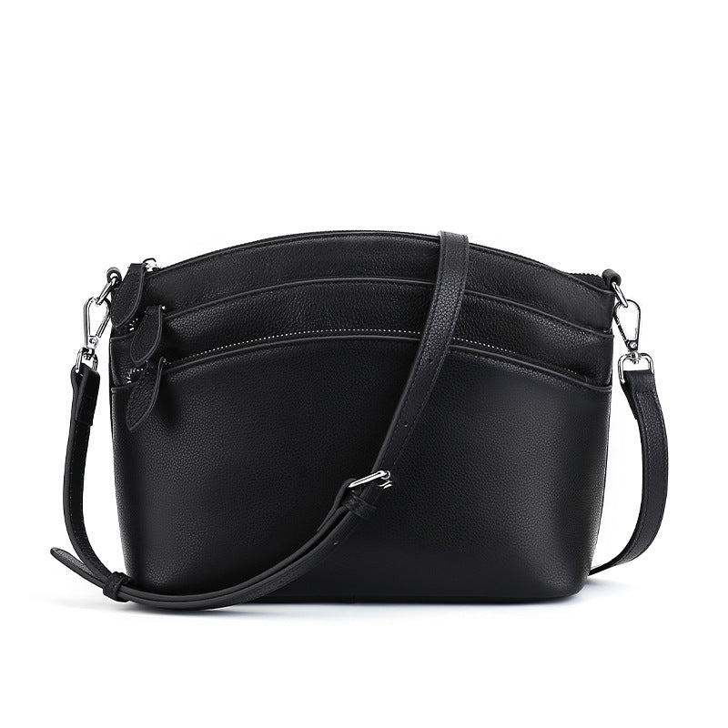 Retro Vegetable Tanned Leather Crossbody Bag green front view