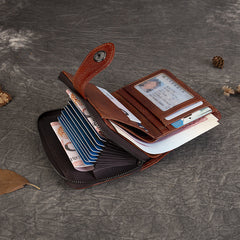 Feel Vegetable Tanned Leather Card Holder brown side view