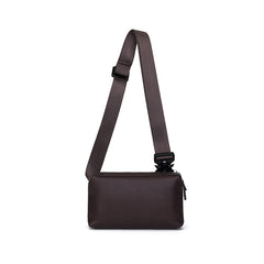 Stylish Vegetable Tanned Leather Crossbody Bag brown front view