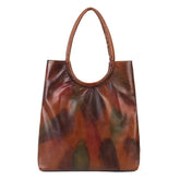 Handbags Vegetable Tanned Leather Tote Bag brown front view