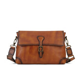 Feel Vegetable Tanned Leather Crossbody Bag brown front view