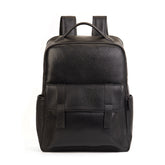 Travel Vegetable Tanned Leather Laptop Backpack brown front view