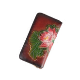 Vintage Vegetable Tanned Leather Wallet brown front view