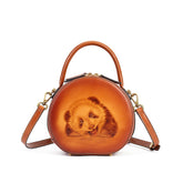 Original Design Vegetable Tanned Leather Crossbody Bag tan front view