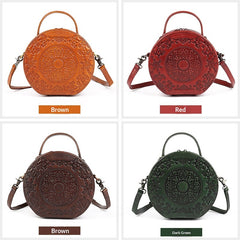 Small Vegetable Tanned Leather Crossbody Bag gray detail view