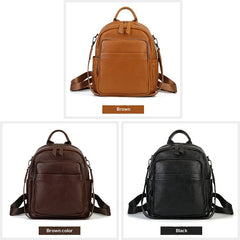 Made Vegetable Tanned Leather Backpack gray detail view