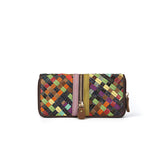 Zippered Vegetable Tanned Leather Wallet gray front view