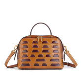 Series Vegetable Tanned Leather Crossbody Bag tan front view