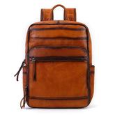 Imported Vegetable Tanned Leather Backpack brown front view