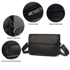 Business Vegetable Tanned Leather Crossbody Bag green side view