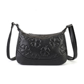 Casual Vegetable Tanned Leather Shoulder Bag green front view