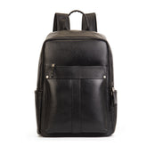 Vintage Vegetable Tanned Leather Laptop Backpack brown front view