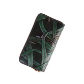 Multi Card Vegetable Tanned Leather Card Holder green front view