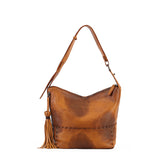 Underarm Vegetable Tanned Leather Tote Bag orange front view