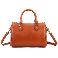 American Vegetable Tanned Leather Crossbody Bag orange front view