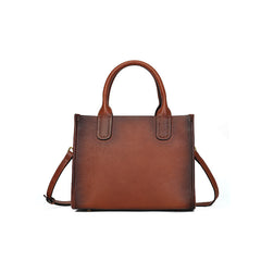 Accessories Vegetable Tanned Leather Tote Bag brown front view