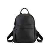 Hiking Vegetable Tanned Leather Backpack green front view
