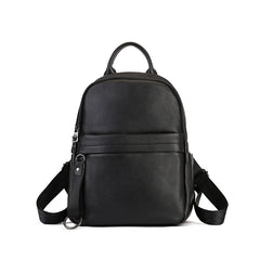 Hiking Vegetable Tanned Leather Backpack green front view