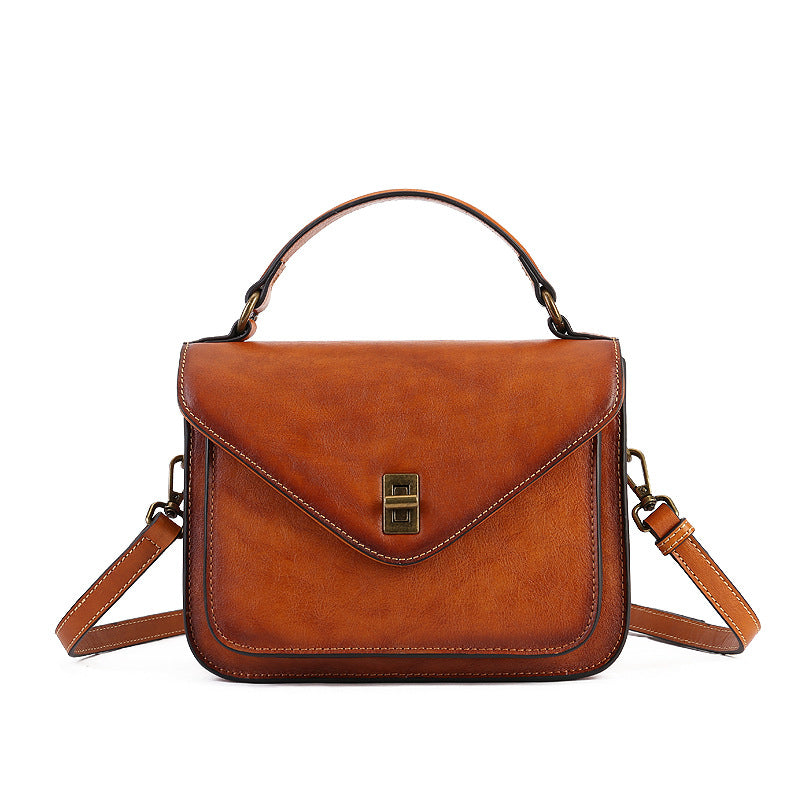 Street Vegetable Tanned Leather Crossbody Bag red front view