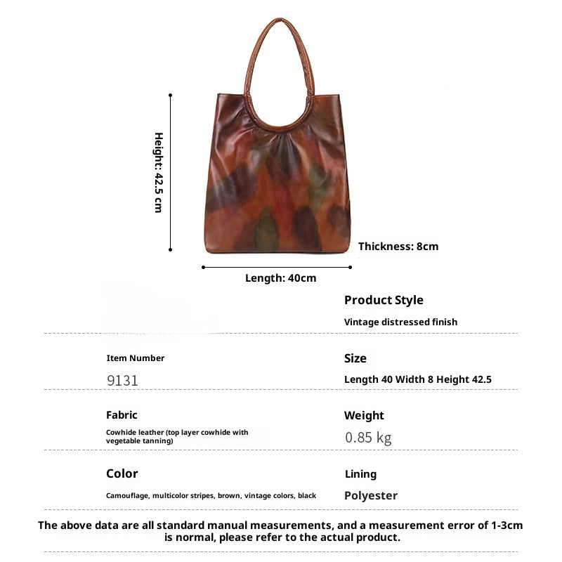 Handbags Vegetable Tanned Leather Tote Bag gray interior view