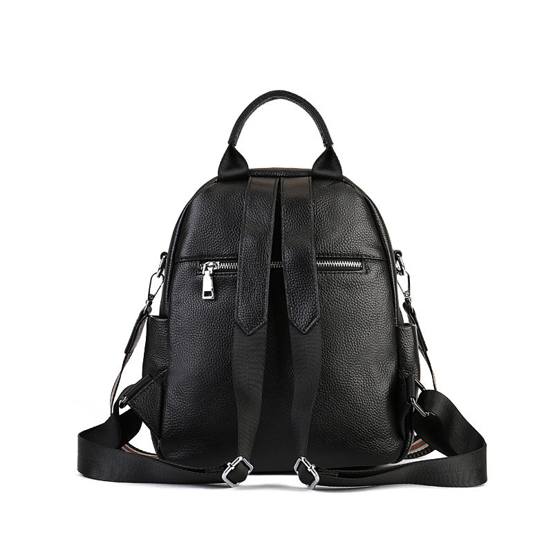Student Vegetable Tanned Leather Backpack green front view