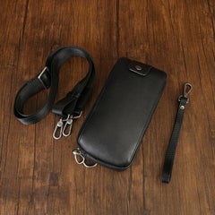Casual Vegetable Tanned Leather Crossbody Bag brown side view