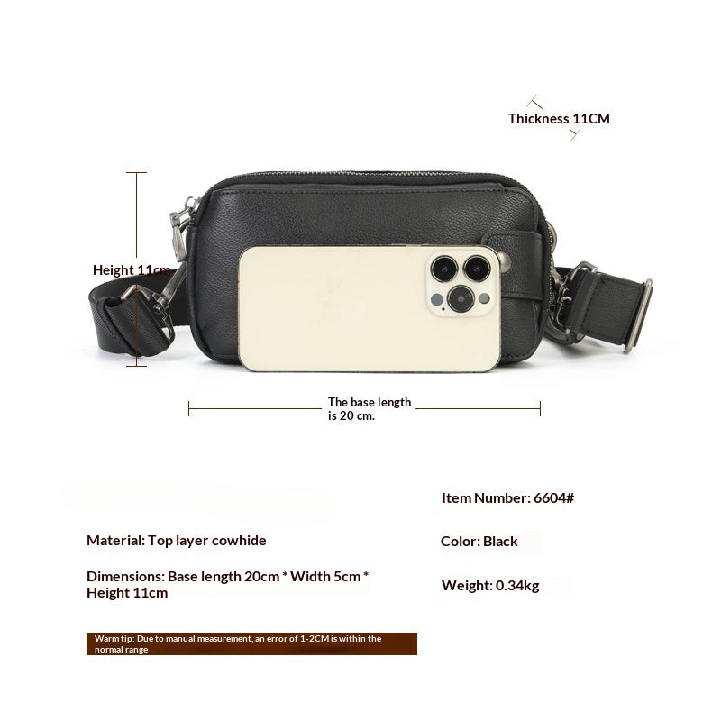 Casual Vegetable Tanned Leather Crossbody Bag gray interior view