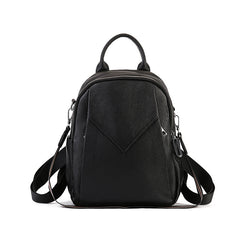 Schoolbag Vegetable Tanned Leather Backpack green front view