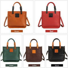 Zippered Vegetable Tanned Leather Crossbody Bag gray side view