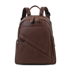 Punk Vegetable Tanned Leather Backpack brown front view