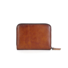 Card Vegetable Tanned Leather Card Holder orange front view