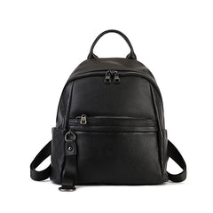 Versatile Vegetable Tanned Leather Backpack green front view