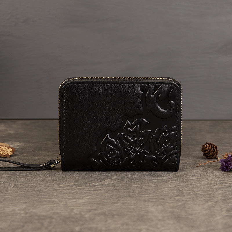 European Vegetable Tanned Leather Card Holder brown lifestyle view