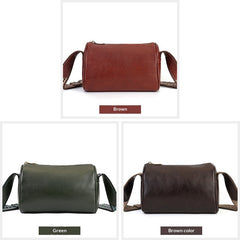 Artistic Vegetable Tanned Leather Crossbody Bag gray detail view