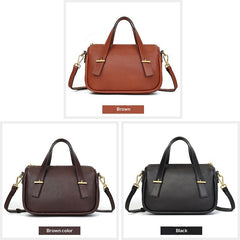 Compact Vegetable Tanned Leather Tote Bag gray detail view