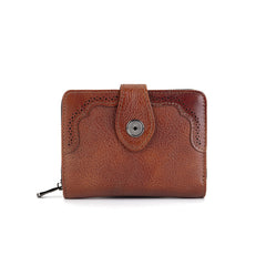 Feel Vegetable Tanned Leather Card Holder brown front view