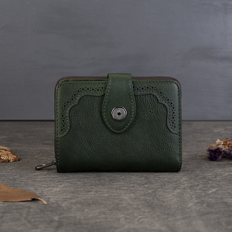 Feel Vegetable Tanned Leather Card Holder brown strap view