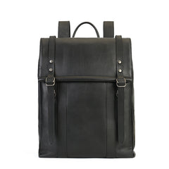 Commuter Vegetable Tanned Leather Backpack green front view