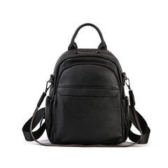 Soft Vegetable Tanned Leather Backpack green front view