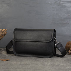 Business Vegetable Tanned Leather Crossbody Bag gray angled view